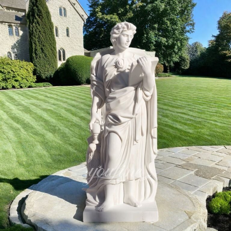 71 In White Marble Saint John the Evangelist Statue for Church Decor