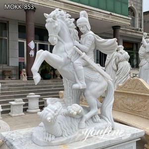Marble Statue Saint George Slaying the Dragon for Sale MOKK-853