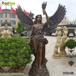 Beautiful Large Bronze Angel Statue with Torch Design for Sale BOKK-453