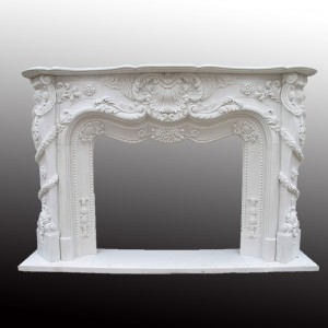  » Hand Carved French Style White Marble Fireplace Mantels For Sale MFP-01