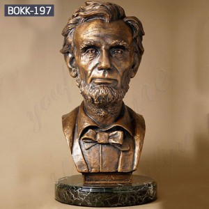  » Bronze Bust Statue of President Abraham Lincoln Head Bust Sculpture for Home Decor BOKK-197