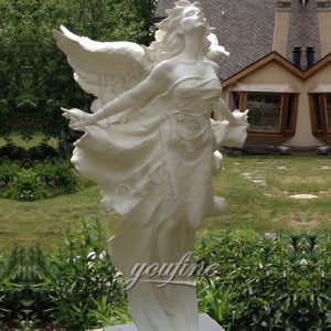 Hand carved life size stone garden angel statues for sale ASMS-03