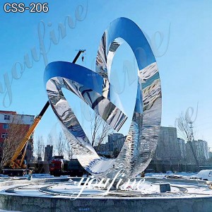  » Large Double Mobius Strip Sculpture Modern Art Abstract Stainless Steel for Sale CSS-206