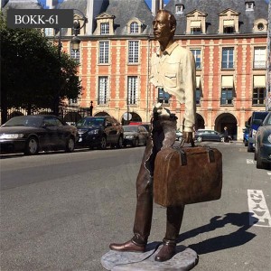 Famous abstract human bronze statue bruno catalano sculpture with bag for sale BOKK-61