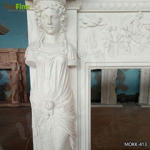  » Hand Carved Statuary White Marble Fireplace Surrounds for Sale MOKK-413