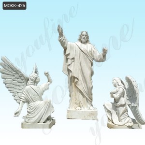  » Life Size Marble Stone Jesus with Angels Statue for Outdoor Decoration MOKK-426