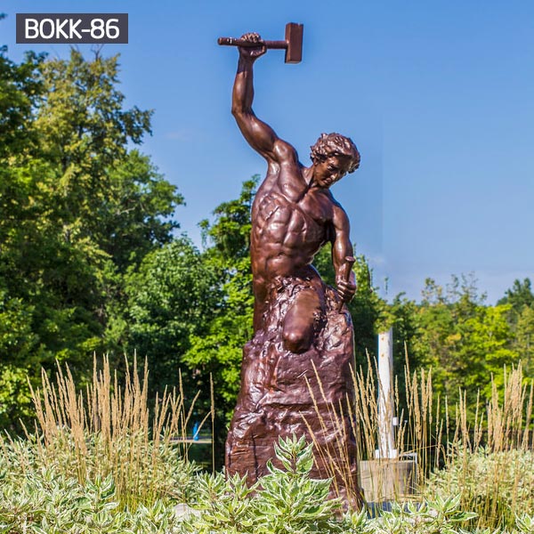 Famous bronze statue of man carving himself out of stone for sale BOKK-86