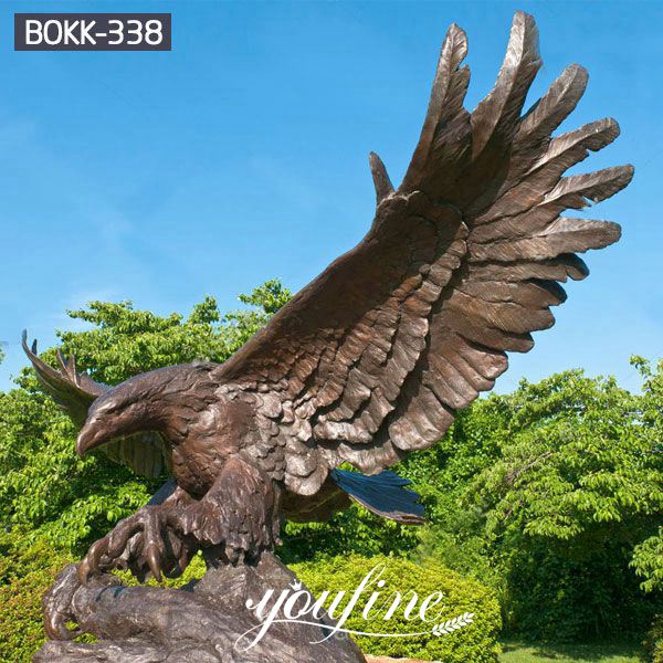 High Quality Life Size Bronze Eagle Statue Animals Garden Decor for Sale BOKK-338