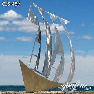 Large Metal Sailboat Sculpture Modern Abstract Art for Sale CSS-489