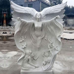  » Handcarved Garden Angel Statue Large Angel Sculpture