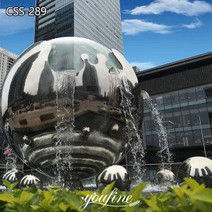 Outdoor Giant Hollow Ball Metal Water Fountain Sculpture for Sale