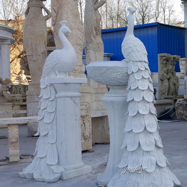Wholesale Natural Marble Large Peacock Statue