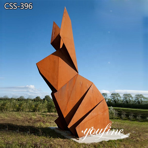 Large Geometric Abstract Metal Rabbit Sculpture for Sale CSS-396