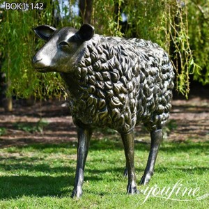 Life Size Bronze Sheep Statue Fine Cast Lawn Decor for Sale BOK1-142