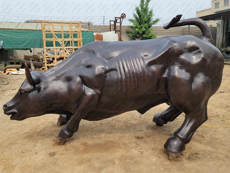 9 Feet Length Charging Bull Sculpture Replica