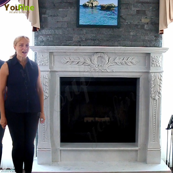 Greet Feedback on Modern White Marble Fireplace Mantel from Our Canadian Friends