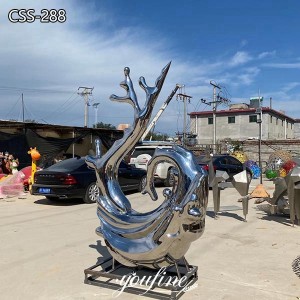  » Modern Abstract Yard Art Stainless Steel Wave Sculpture CSS-288