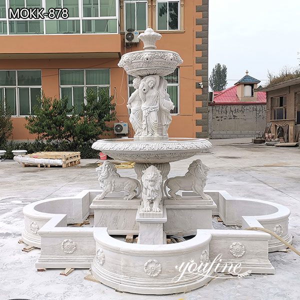 White Marble Fountain for Garden Decor from Factory Supply MOKK-878