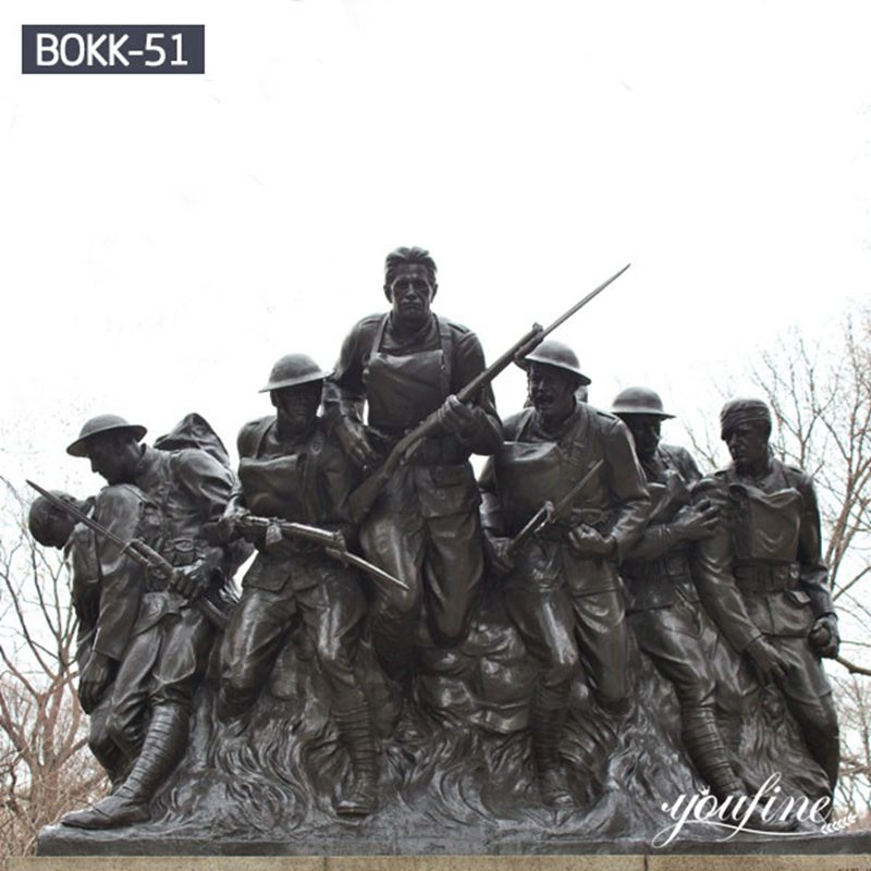 Outdoor Bronze Military Statue 107th Infantry Monument for Sale BOKK-51