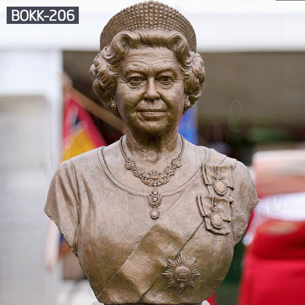 Custom Bronze Bust Statue of Her Majesty Queen Elizabeth II