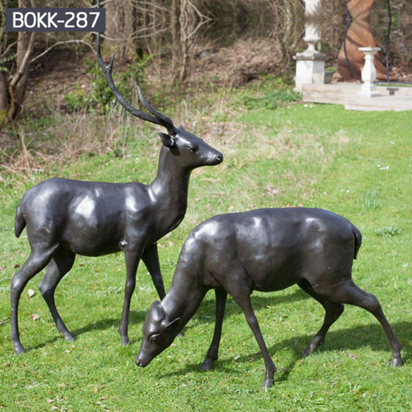  » Bronze Life Size Deer Statue Outdoor Decor Manufacturer BOKK-287 Featured Image