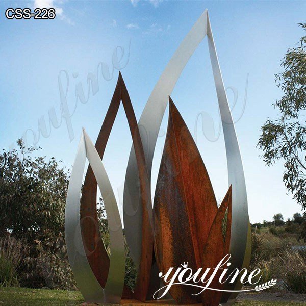 Corten Steel Garden Sculpture Metal Art Flower Designs for Sale CSS-226