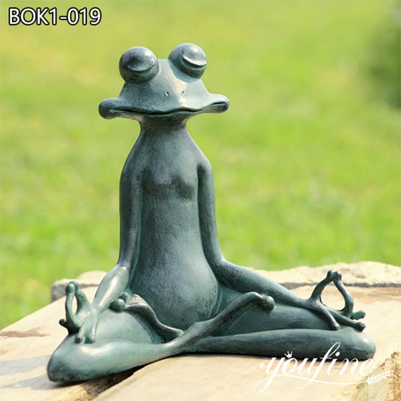 Abstract Bronze Yoga Frog Garden Statue for Outdoor BOK1-019
