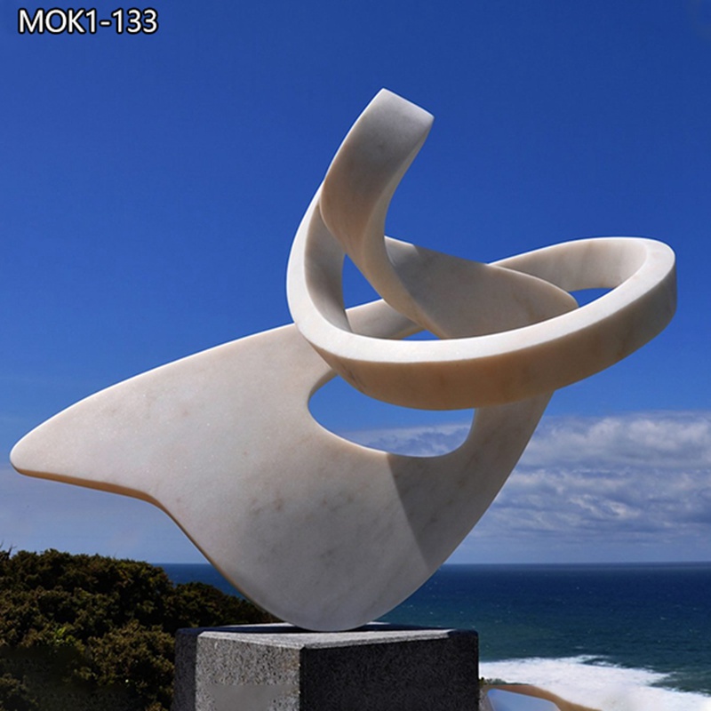  » Abstract Marble Sculpture White Modern Art Decor for Sale MOK1-133 Featured Image