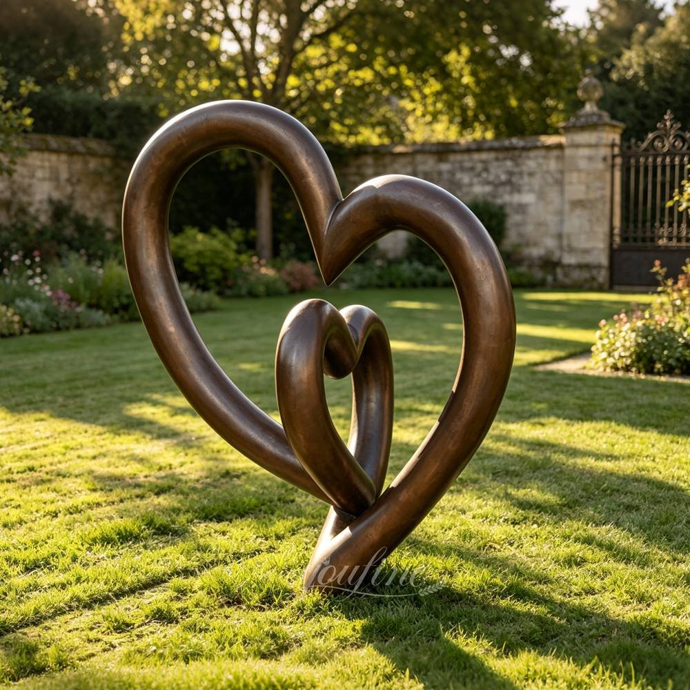 Abstract bronze sculpture for garden