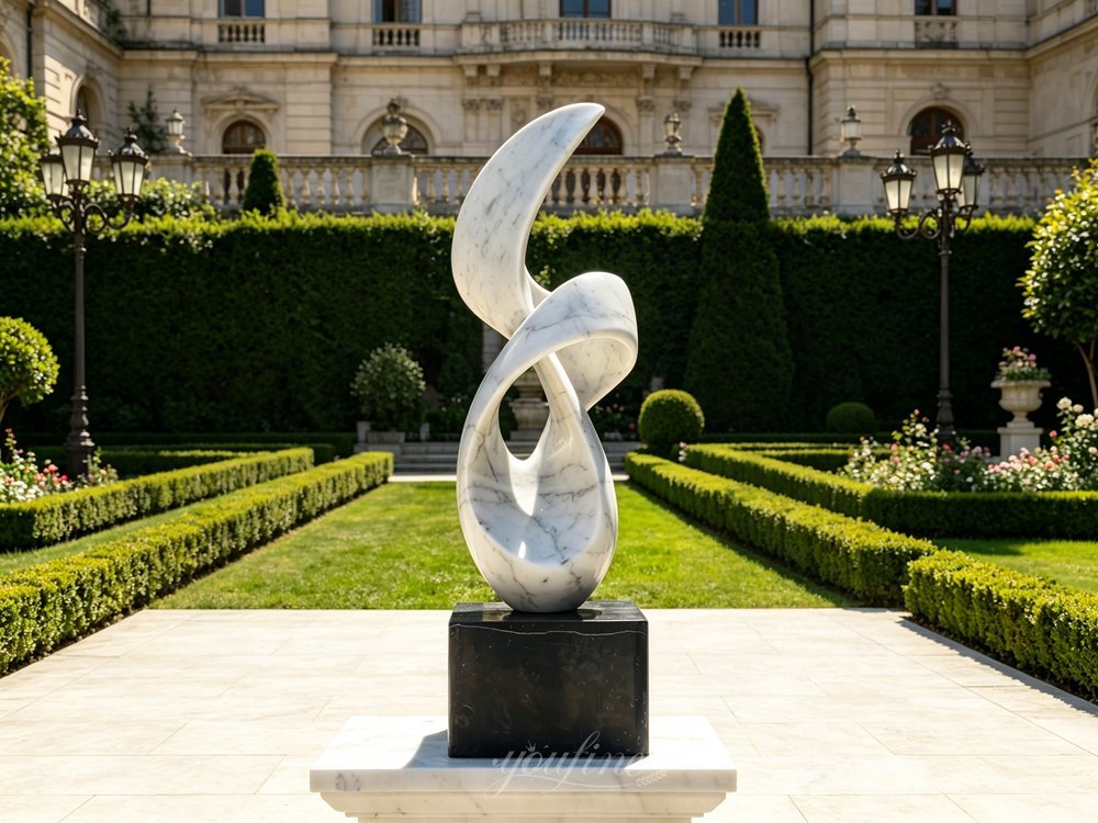 Abstract marble sculpture for garden