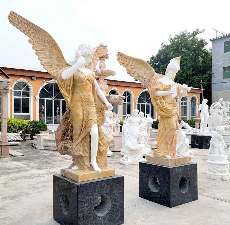 Amber Color Natural Marble Angel statue