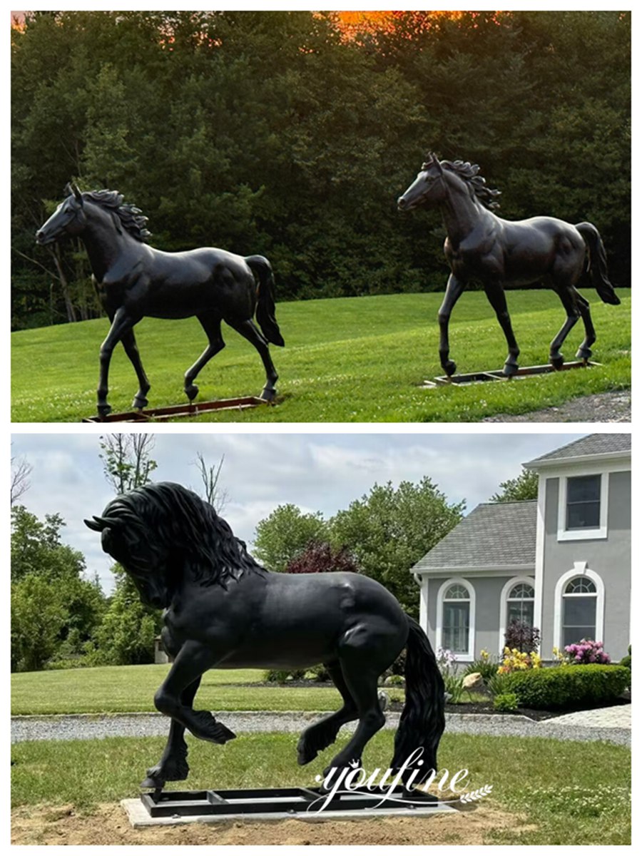 American Black Bronze Horse Sculptures Feedback