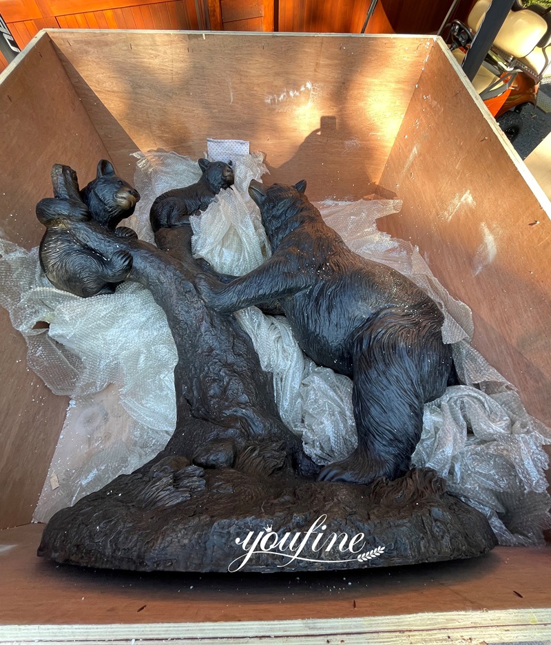 American Bronze Bear Climbing Tree Sculpture Feedback