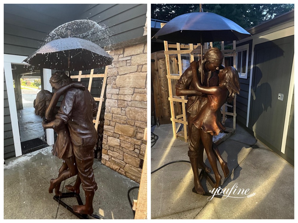 American Bronze Statue of Man and Woman Embracing Feedback