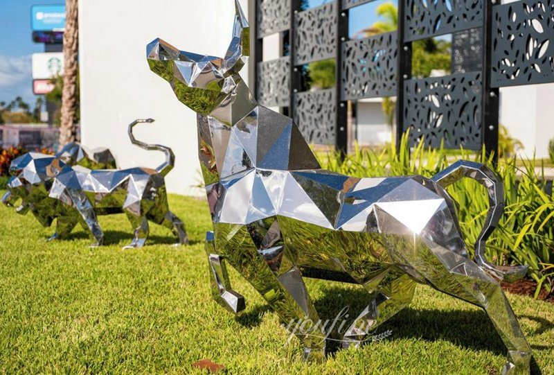 American Hotel Stainless Steel Geometric Bull Statue Feedback