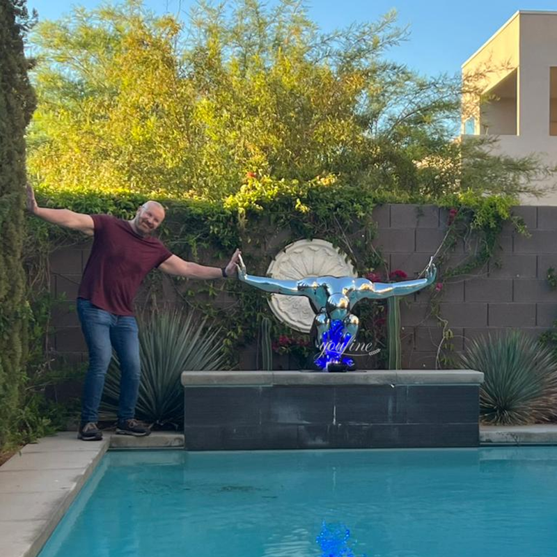 American Stainless Steel Diving Man Sculpture Feedback