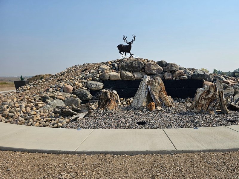 American bronze white-tailed deer sculpture for the ring road decoration
