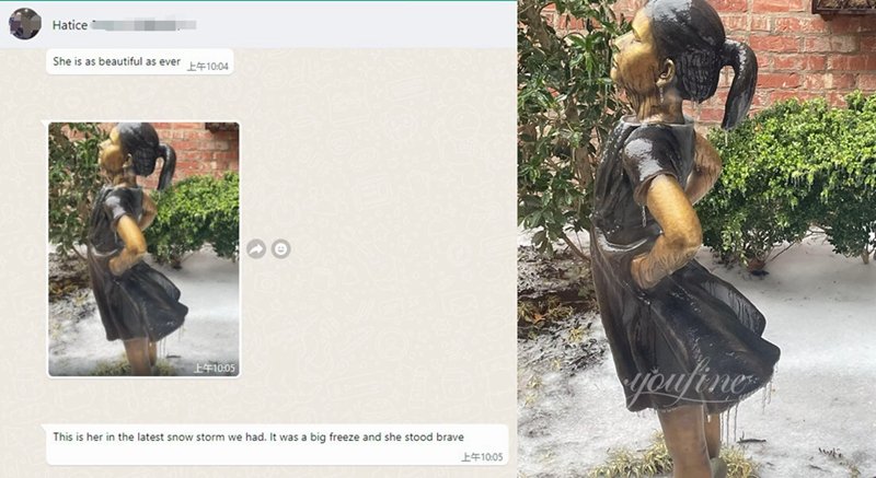American private garden Fearless Girl sculpture replica feedback