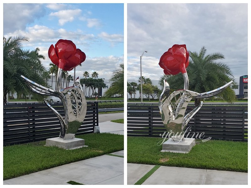 American stainless steel rose sculpture feedback