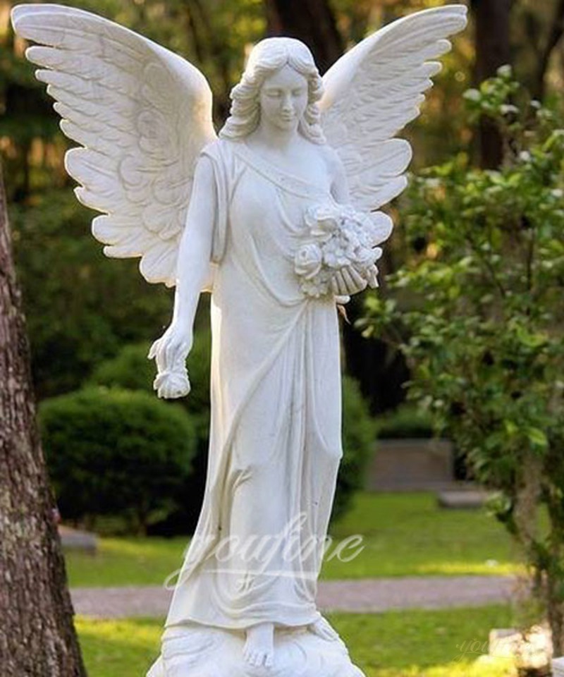 Angel Holding Flower Statue