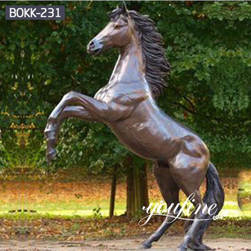 Antique Bronze Jumping Horse Statue Garden Decor Best Online BOKK-231