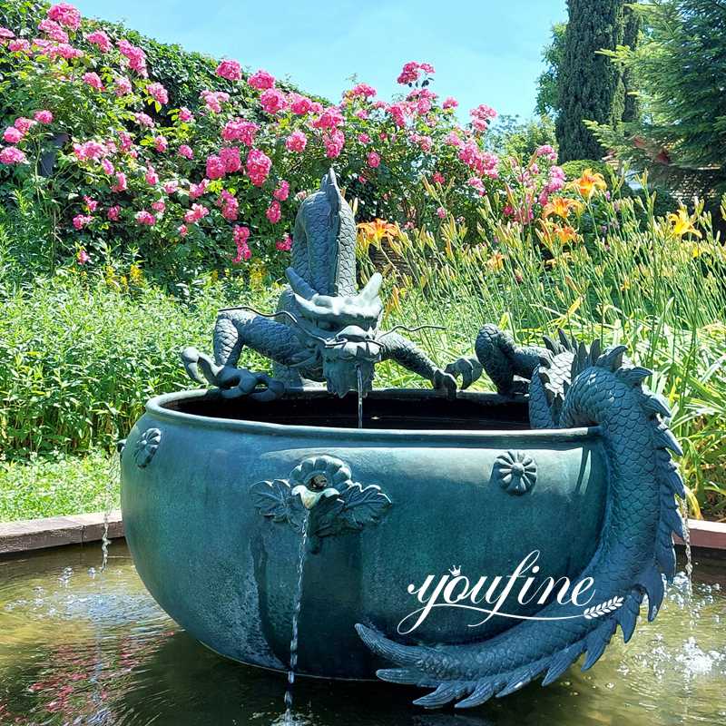 Antique Outdoor Bronze Dragon Water Fountain for Sale (6)