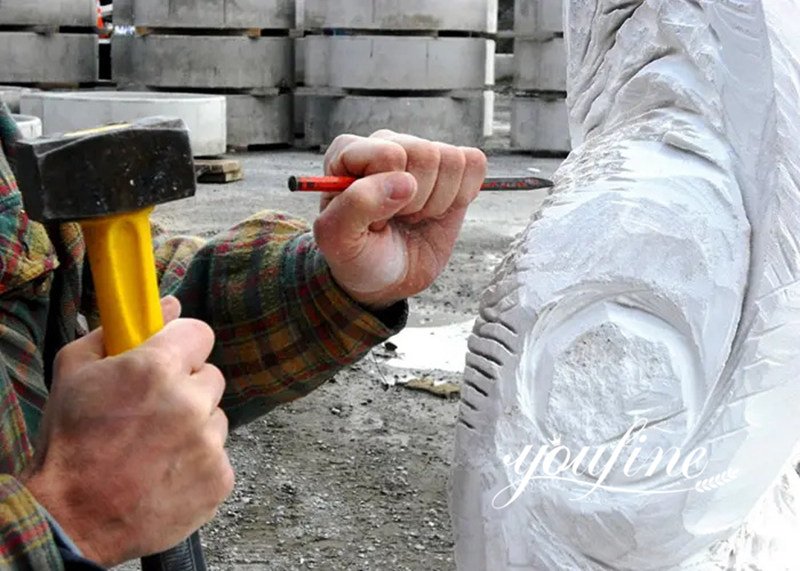 Beautiful guardian angel statue -YouFine Sculpture