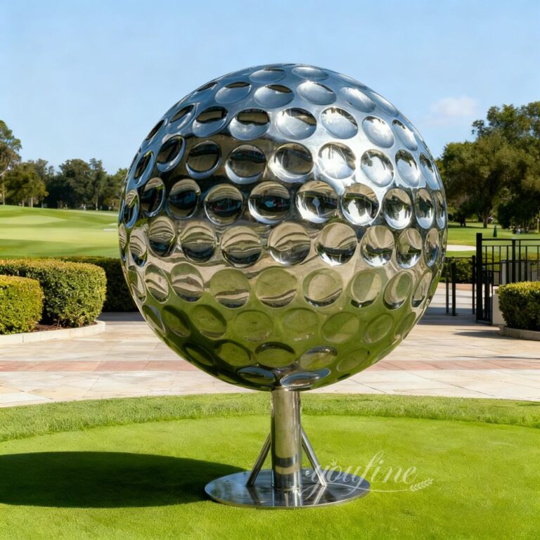 Big Size Mirror Golf Ball Sculpture for Lawn Decor