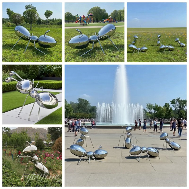 Big Stainless Steel Ant Sculpture Details