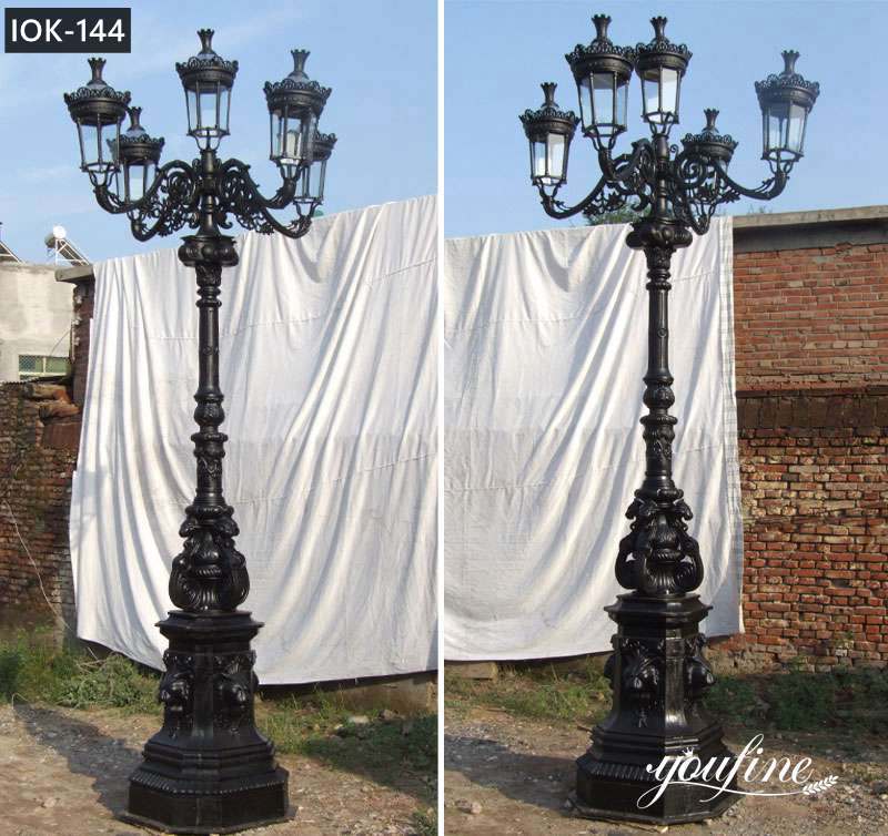 Black Cast Iron Floor Lamp Villa Decor for Sale IOK-144 (