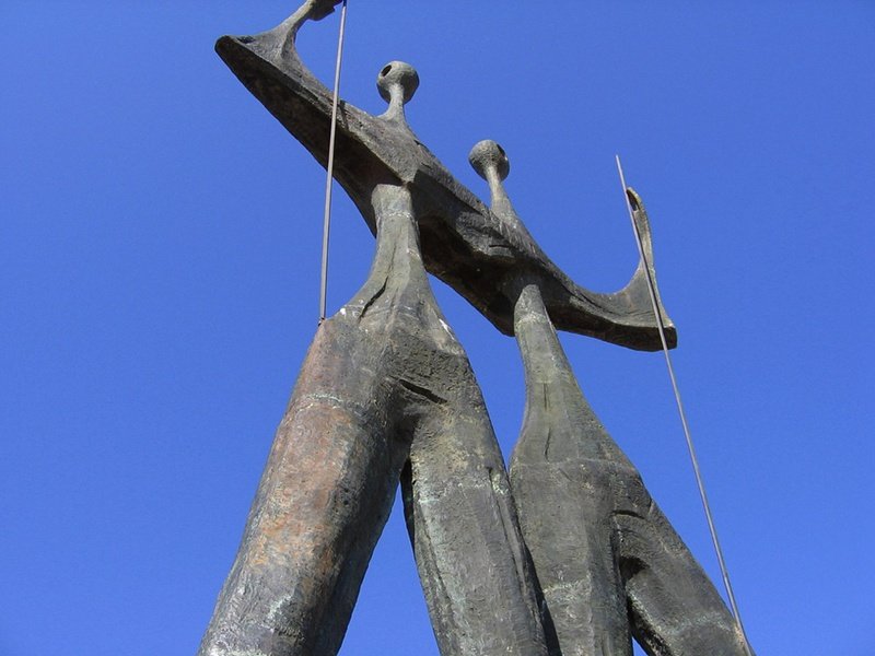 Bronze Abstract Sculpture Brasilia Os Candangos - YouFine