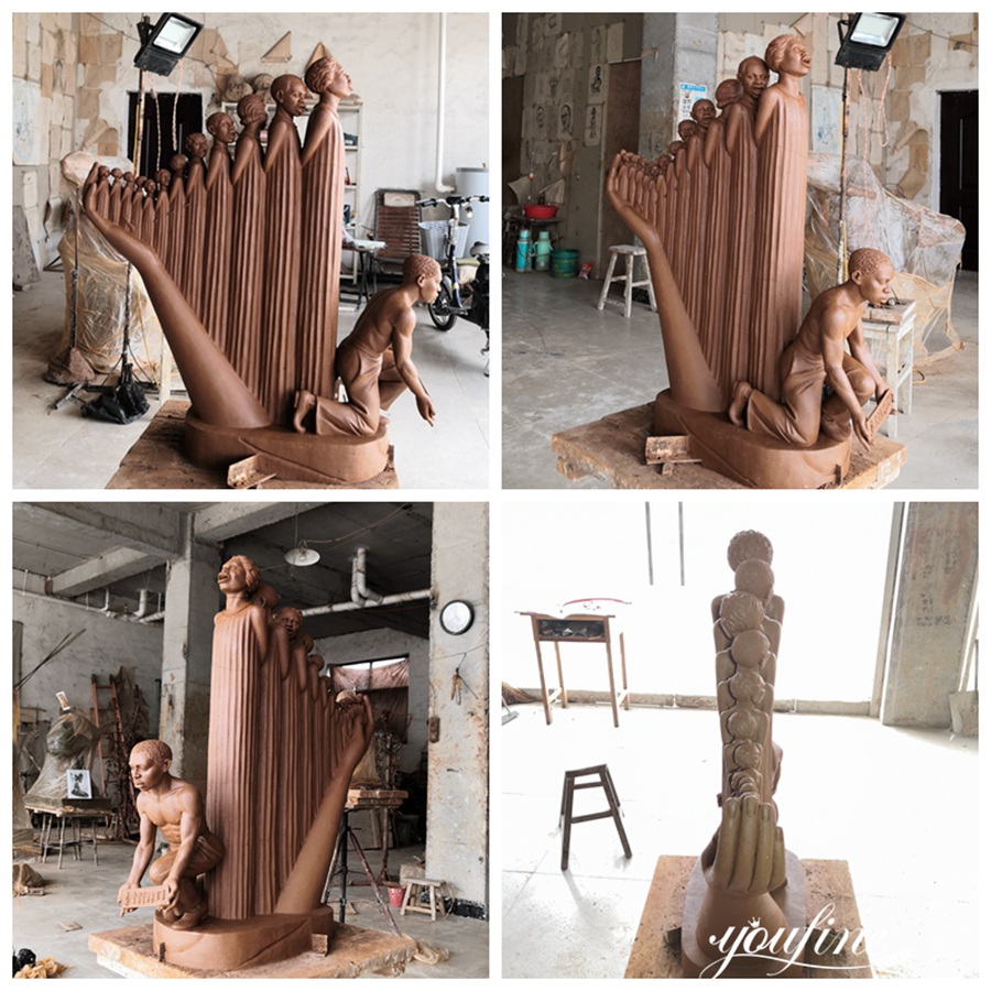 Bronze Augusta Savage the Harp Sculpture Replica Clay Model