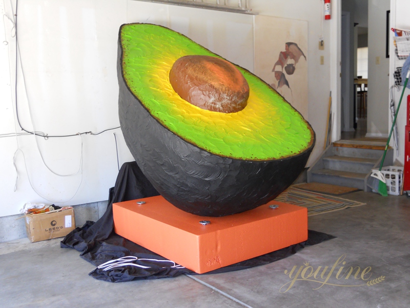 Bronze Avocado Sculpture Creative Fruit Outdoor Decor