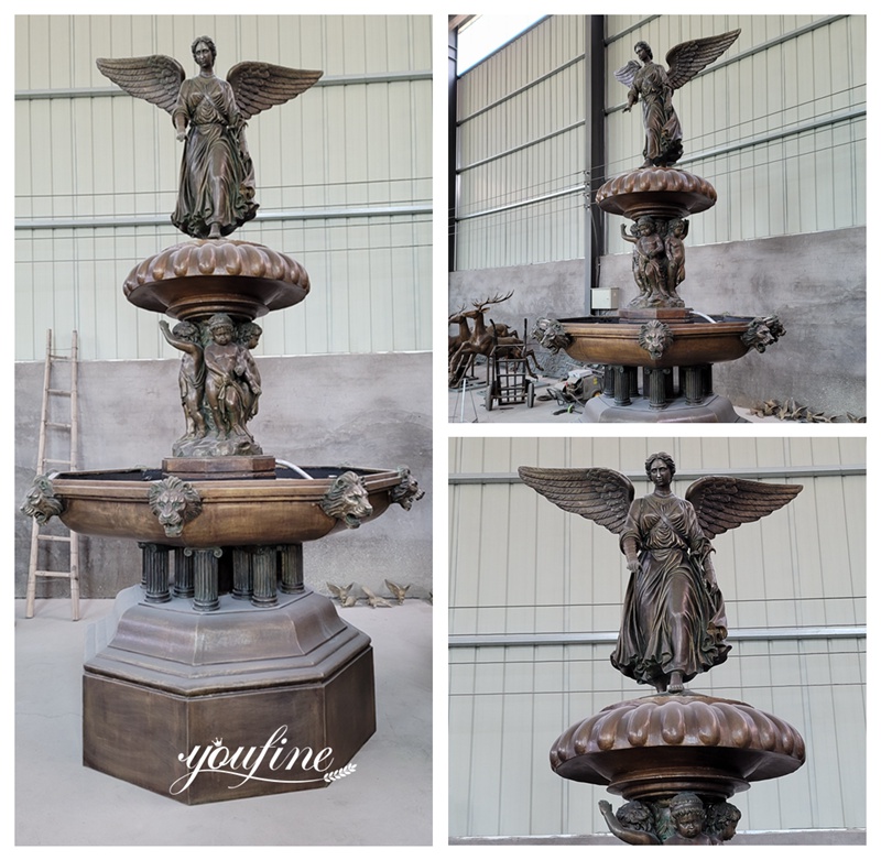 Bronze Bethesda Angel of the Waters Statue Fountain Details